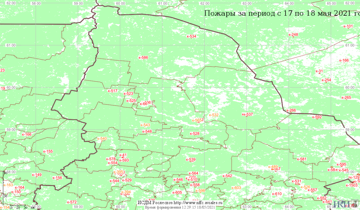 Пожары на севере области 17-18 мая 2021 года